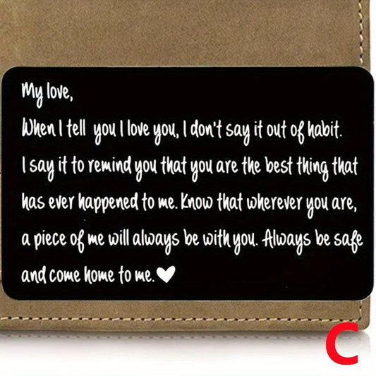 Engraved Aluminum Alloy Wallet Card Romantic Gift For Boyfriend Husband