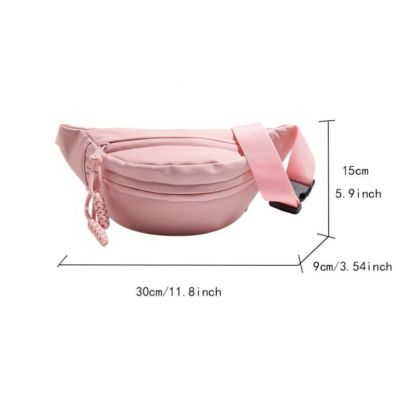 Casual Minimalist Nylon Sling Bag with Zipper