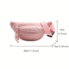 Casual Minimalist Nylon Sling Bag with Zipper