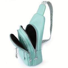 Minimalist Solid Sling Bag Casual Zipper Crossbody Bag