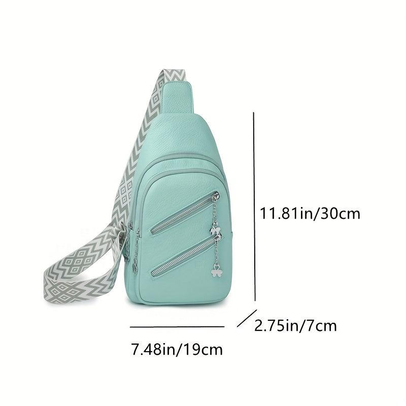Minimalist Solid Sling Bag Casual Zipper Crossbody Bag