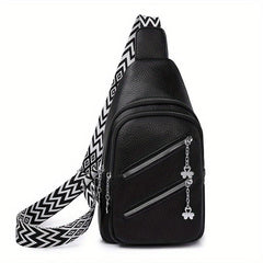 Minimalist Solid Sling Bag Casual Zipper Crossbody Bag
