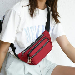 Nylon Chest Bag Zipper Fanny Pack for Women
