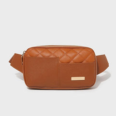 Quilted Belt Bag Faux Leather Fanny Pack Women's Square Crossbody Chest Purse