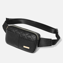 Quilted Belt Bag Faux Leather Fanny Pack Women's Square Crossbody Chest Purse