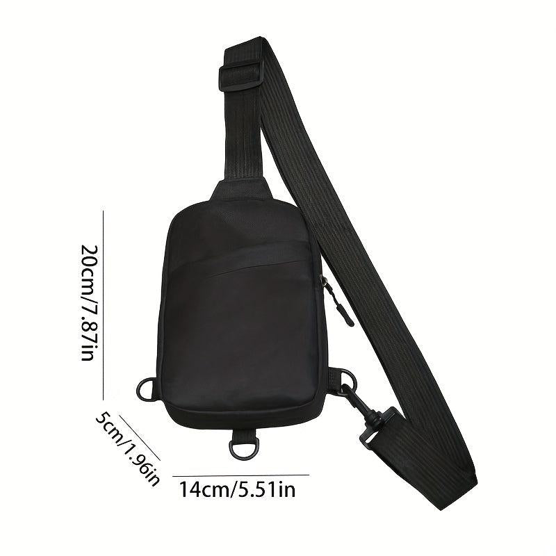 Small Oxford Cloth Chest Bag Solid Crossbody Bag Casual Travel Sports Sling Bag