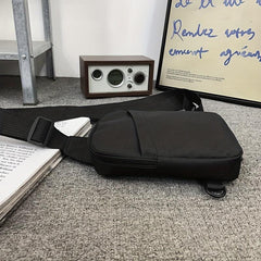 Small Oxford Cloth Chest Bag Solid Crossbody Bag Casual Travel Sports Sling Bag