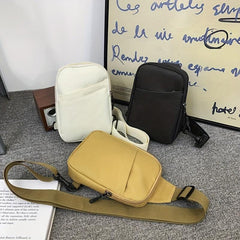 Small Oxford Cloth Chest Bag Solid Crossbody Bag Casual Travel Sports Sling Bag