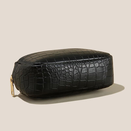 Crocodile Pattern Belt Bag Mini PU Leather Waist Bag Square Zipper Purse