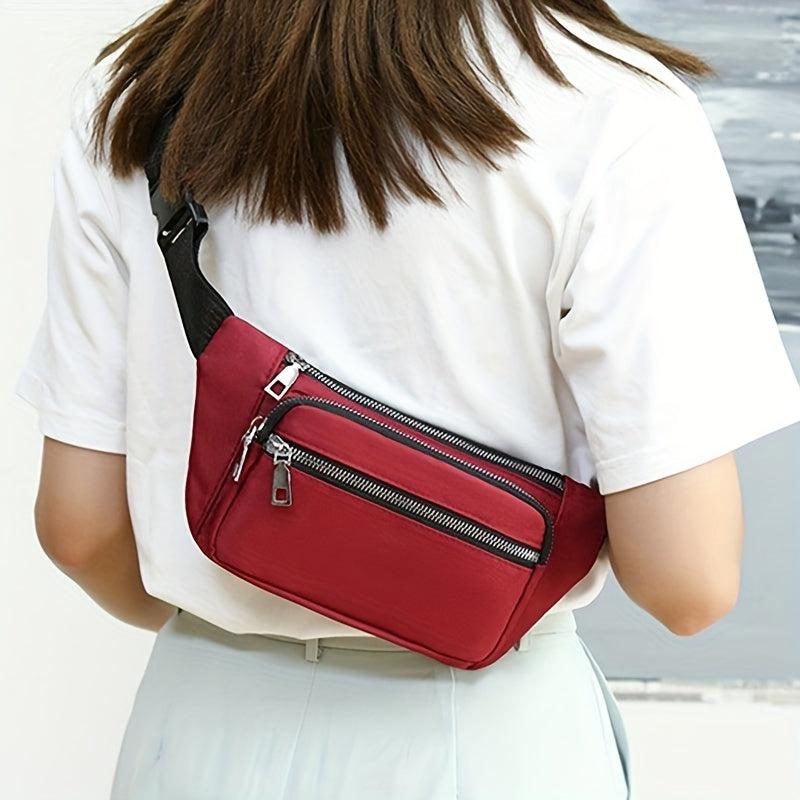 Nylon Zipper Chest Bag Fanny Pack