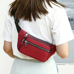 Nylon Zipper Chest Bag Fanny Pack