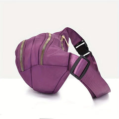 Floral Embroidered Waist Bag Zipper Travel Sports Chest Bag