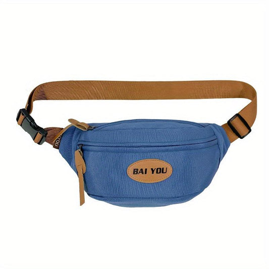 Letter Patched Crossbody Bag Large Capacity Chest Bag