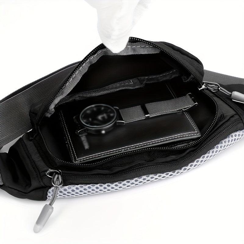 Mini Sport Crossbody Waist Bag Zipper Earphone Hole Fanny Pack