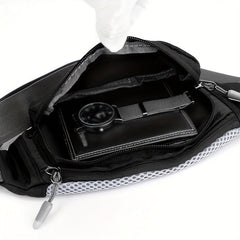 Mini Sport Crossbody Waist Bag Zipper Earphone Hole Fanny Pack