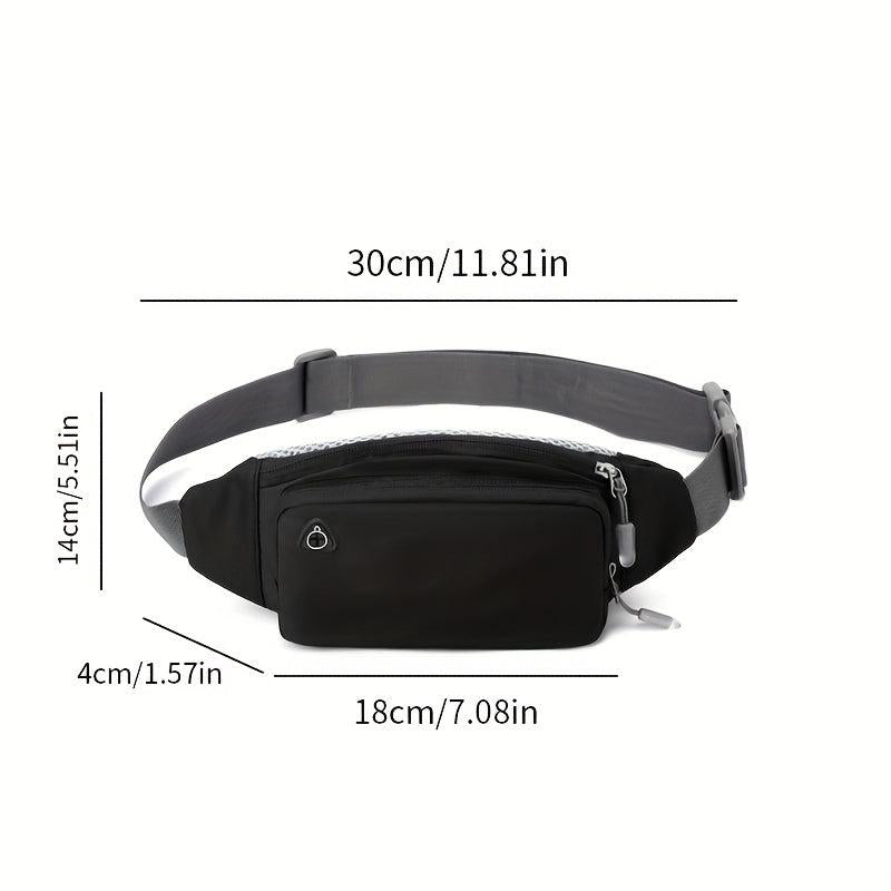 Mini Sport Crossbody Waist Bag Zipper Earphone Hole Fanny Pack