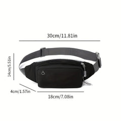 Mini Sport Crossbody Waist Bag Zipper Earphone Hole Fanny Pack