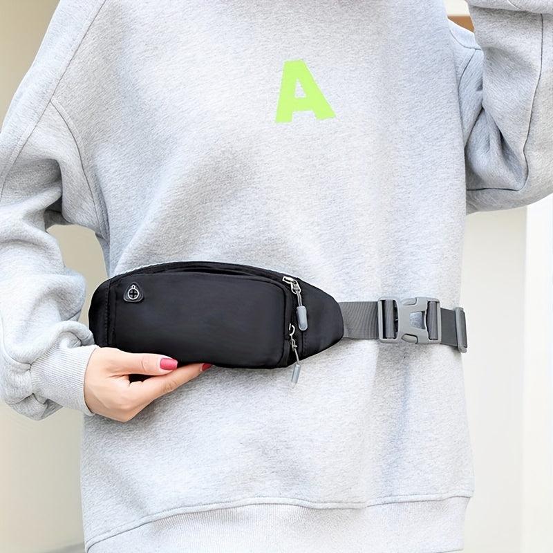 Mini Sport Crossbody Waist Bag Zipper Earphone Hole Fanny Pack