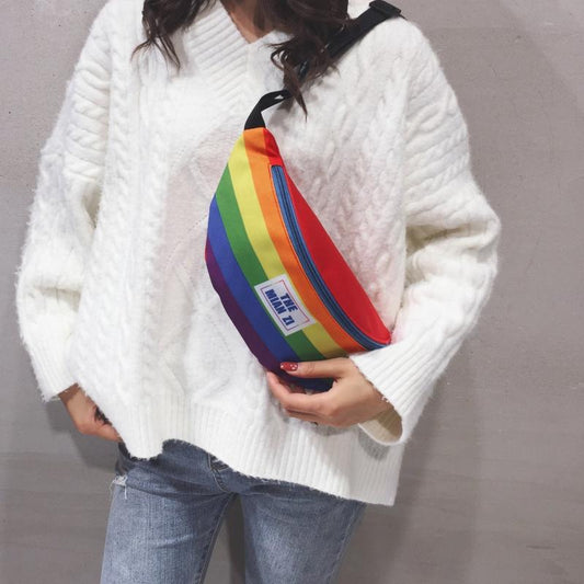 LGBT Rainbow Sling Bag Moon Theme Crossbody Chest & Fanny Pack