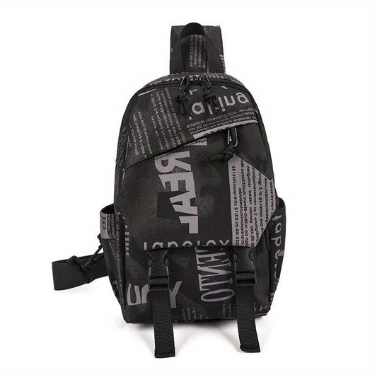 Casual Letter Pattern Sling Bag Vintage Crossbody Bag