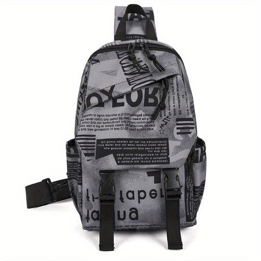 Casual Letter Pattern Sling Bag Vintage Crossbody Bag
