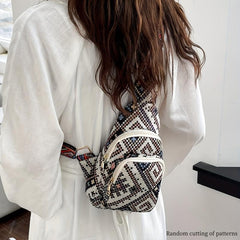 Embroidery Sling Bag Geometric Pattern Chest Bag