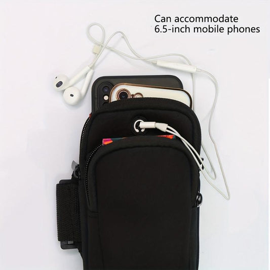 Casual Sports Arm Bag with Zipper for Mobile Phone