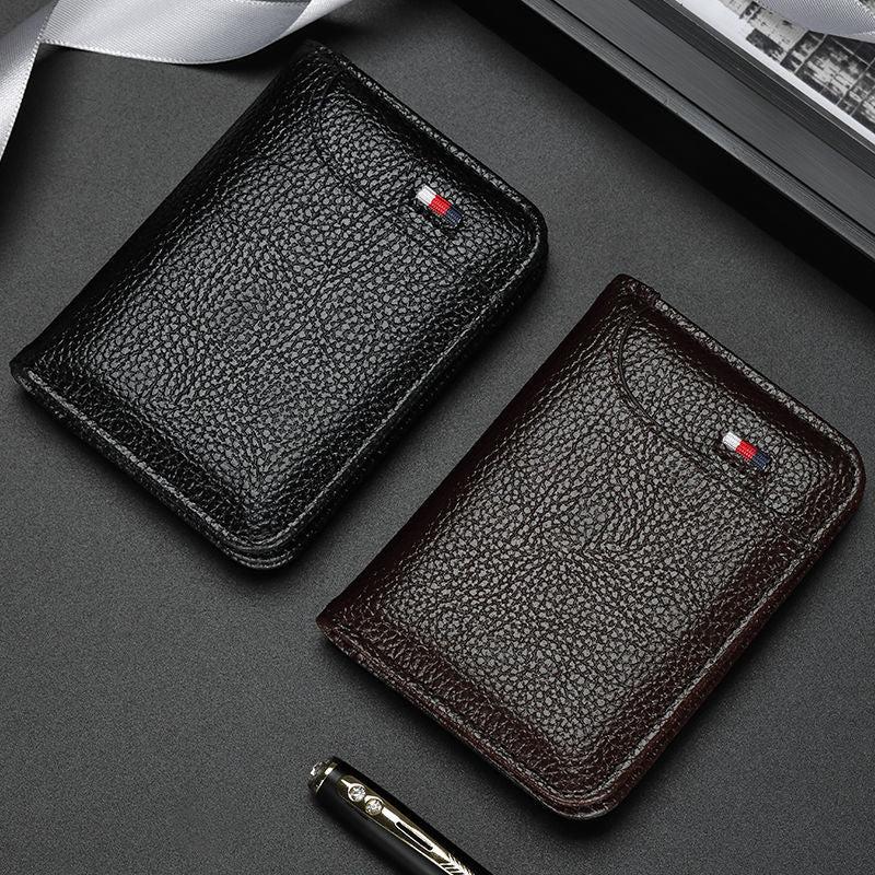 Men's Card Holder Thin Mini Wallet Unisex Pu Coin Purse