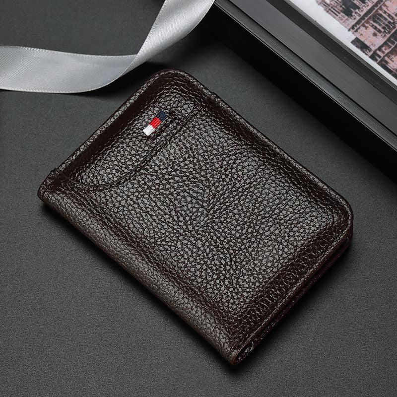 Men's Card Holder Thin Mini Wallet Unisex Pu Coin Purse