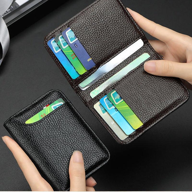 Men's Card Holder Thin Mini Wallet Unisex Pu Coin Purse