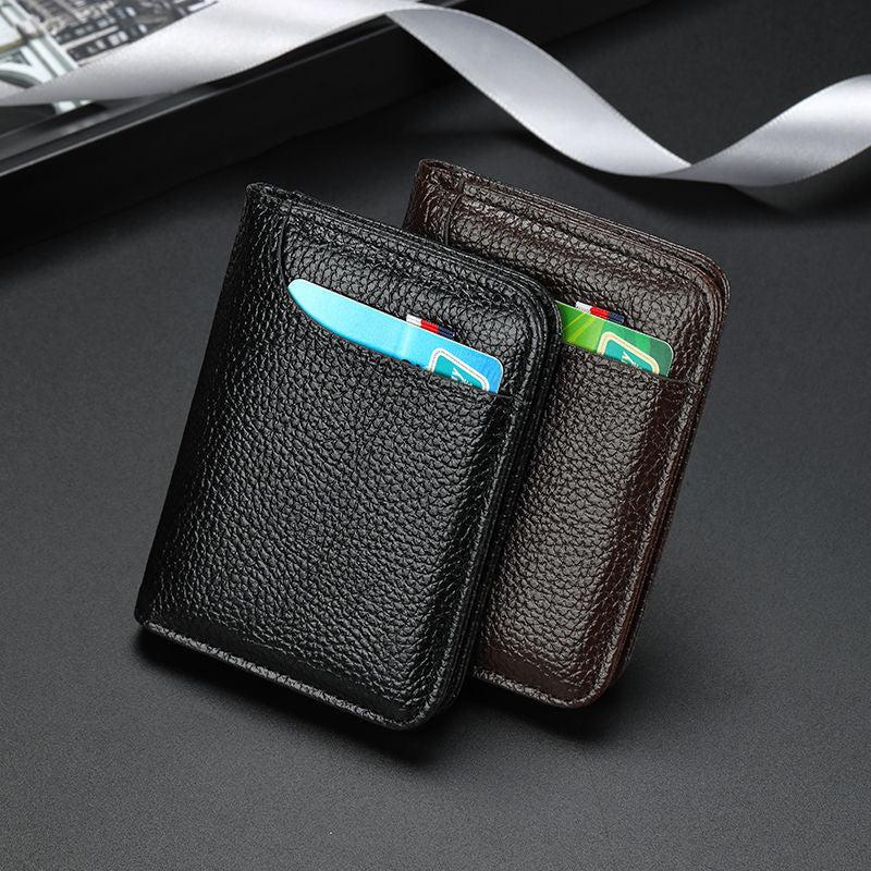 Men's Card Holder Thin Mini Wallet Unisex Pu Coin Purse