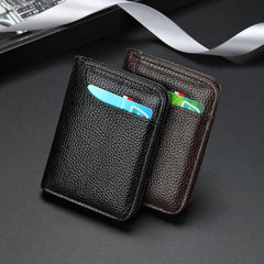 Men's Card Holder Thin Mini Wallet Unisex Pu Coin Purse