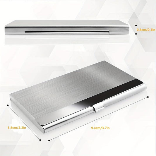 Slim Business Card Holder Stainless Steel Metal Fits 18 Cards