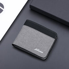 Men Canvas Wallet Short Purse Credit Card Case Bag gray Card Holder Wallet