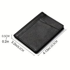 Slim Front Pocket Wallet PU Leather ID Holder Card Case Organizer