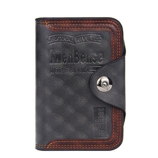 Men's Magnetic Snap Clutch Leather Wallet