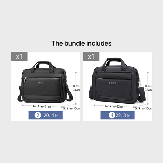 18 cm Expandable Laptop Bag Briefcase for Men Women, Grey