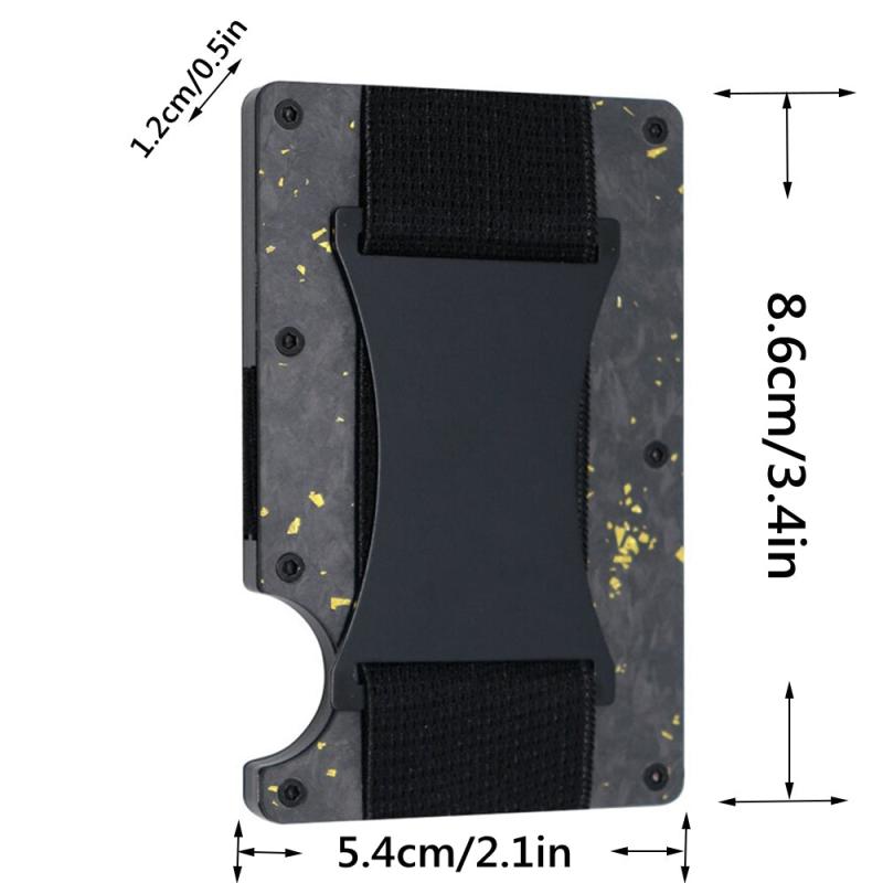 Minimalist Wallet with Cash Strap Carbon Fiber RFID Blocking Wallet