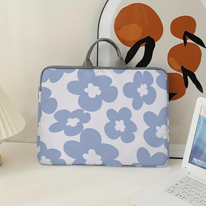 Floral Pattern Laptop Bag Soft Case Fits 38.1 cm Computer