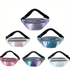 Laser PU Leather Waist Bag for Outdoor Travel