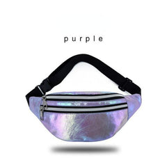 Laser PU Leather Waist Bag for Outdoor Travel