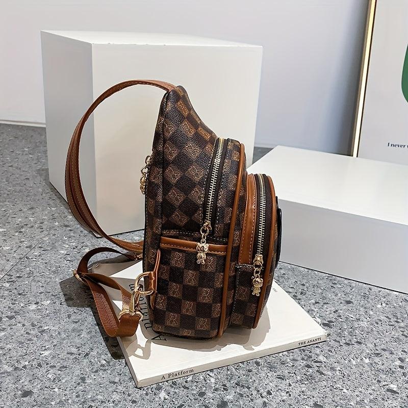 Bear Chest Bag Faux Leather Crossbody Purse