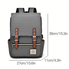 Vintage Nylon Notebook Backpack USB Charging Port Tear Resistant