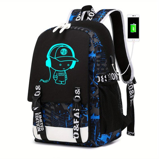 Cartoon Luminous Backpack Casual Durable Backpack
