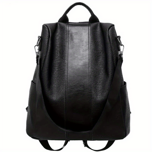Men's PU Leather Backpack Waterproof Travel School Bag