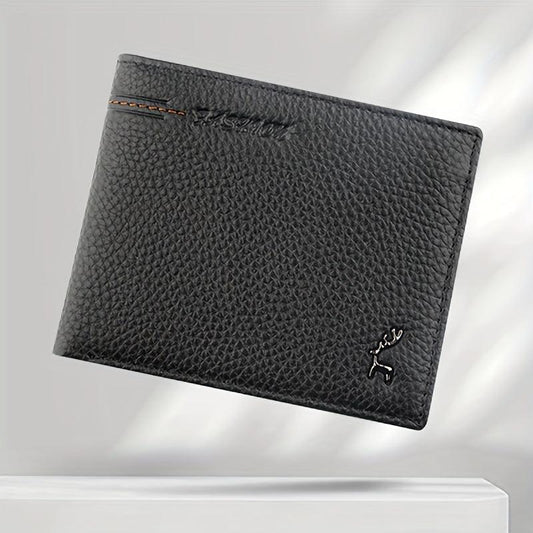 Men's Cowhide Short Wallet Business Purse Card Holder Gift