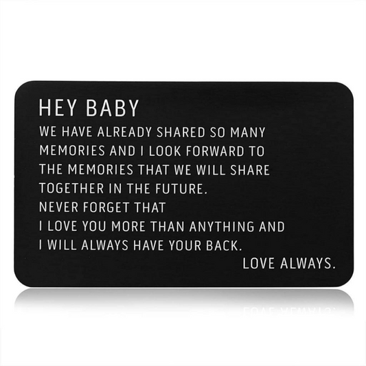 Engraved Metal Wallet Insert Card - Anniversary Gift For Him