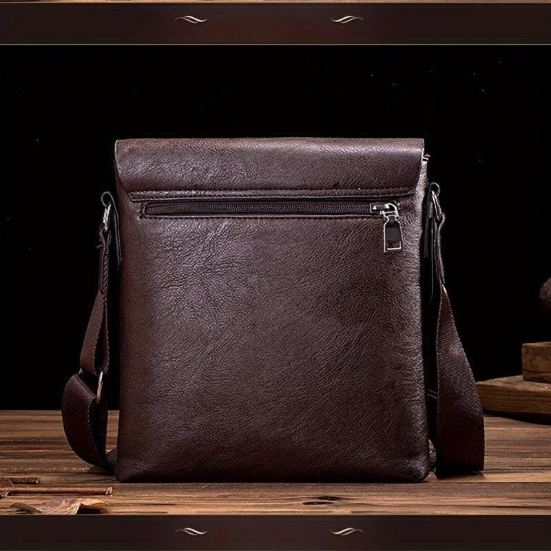 Men's Leather Crossbody Business Chest Bag Large Capacity Satchel