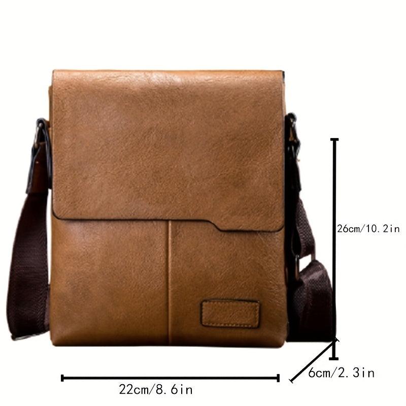 Men's Leather Crossbody Business Chest Bag Large Capacity Satchel