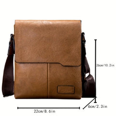 Men's Leather Crossbody Business Chest Bag Large Capacity Satchel